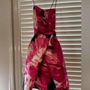 BCX cocktail dress size 1. Bright Pink and Navy Blue floral
